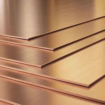 2 mm Espessura C10300 C10500 Chapa de cobre com resistência máxima de 195 MPa